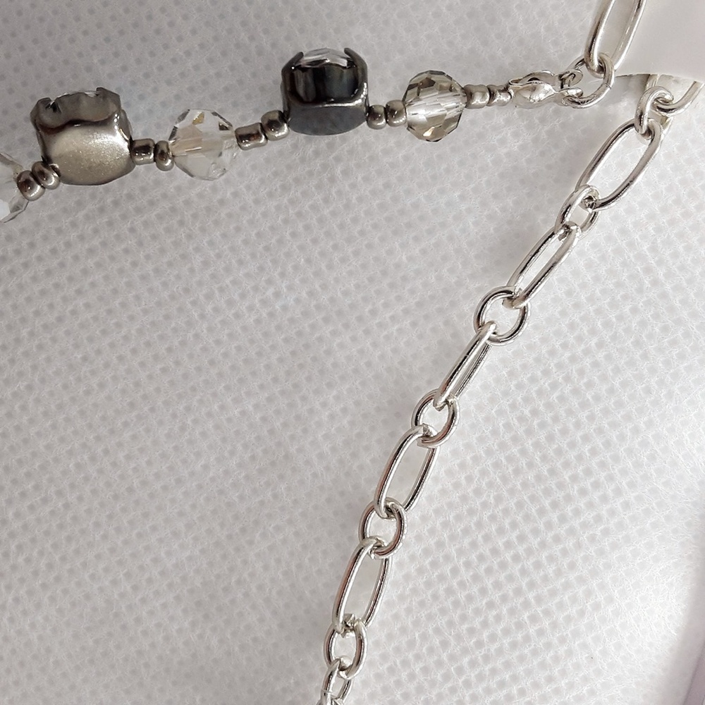Ann Taylor Loft Opera Necklace Beaded Chaton Cryst - Picture 12 of 13